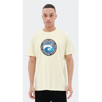 Tricou barbatesc  decolteu rotund - maneci scurte - galben - 100% bumbac -