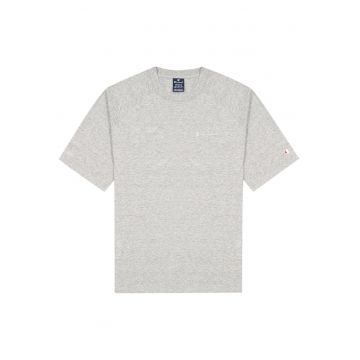 Tricou barbati  gri - bumbac - croiala regulata - maneci raglan