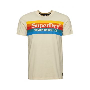 Tricou barbati Superdry - Vintage Venue - bumbac - bej -