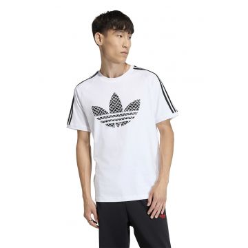 Tricou cu benzi contrastante pe maneci - Alb/Negru