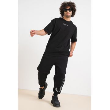 Tricou cu decolteu la baza gatului - Negru
