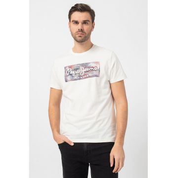 Tricou cu imprimeu logo Almos - Alb