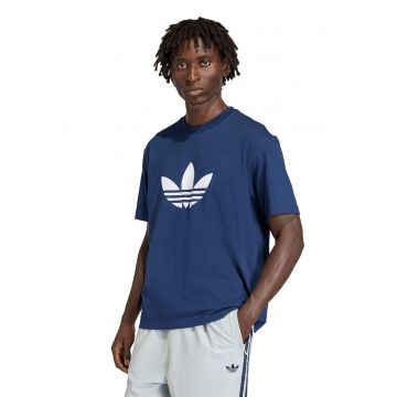 Tricou cu imprimeu logo Tirefoil - Alb/Albastru inchis