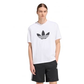 Tricou cu imprimeu logo Tirefoil - Alb fildes/Negru