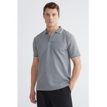 Tricou polo din amestec de bumbac - Gri