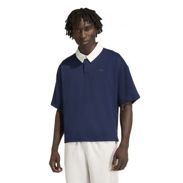Tricou polo lejer din bumbac Premium Essentials - Alb/Albastru ultramarin