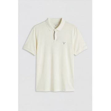 Tricou polo slim fit - Alb