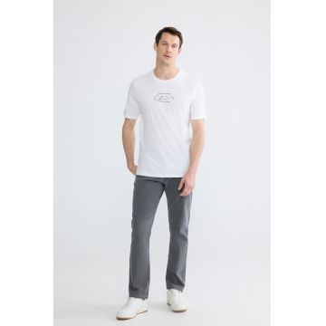 Tricou regular fit cu imprimeu - Alb/Negru stins
