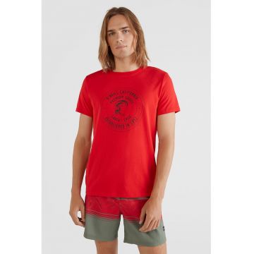 Tricou regular fit de bumbac organic Explore - Rosu vermillion