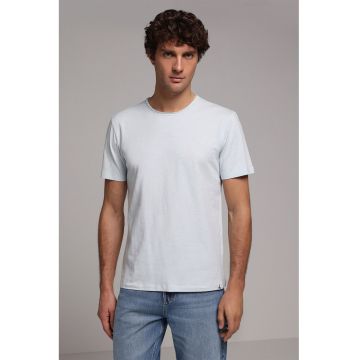 Tricou regular fit din bumbac - Albastru pal