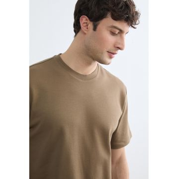 Tricou regular fit din bumbac - Maro camel