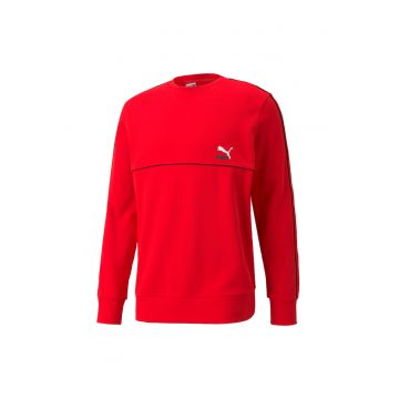 Bluza sport regular fit cu decolteu la baza gatului - Rosu vermilion -