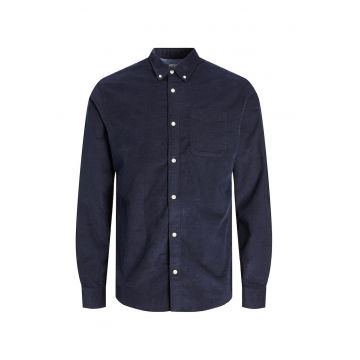 Camasa barbateasca  croiala slim - guler clasic - albastru - bumbac