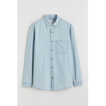Camasa relaxed-fit din denim - Albastru deschis