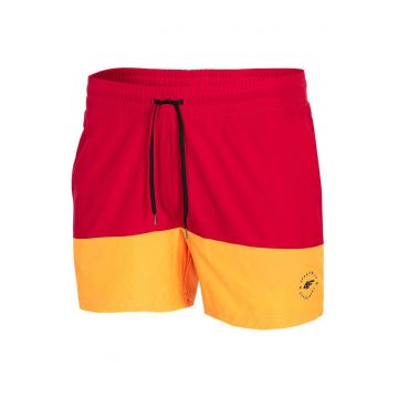 Costum de baie barbati  H4L21-SKMT002 - 2 buzunare laterale - poliester/elastan - rosu/galben