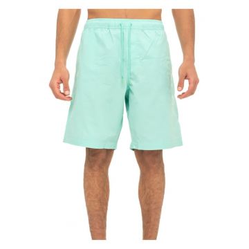 Costum de baie lung  talie elastica - buzunare laterale - turcoaz - poliester -