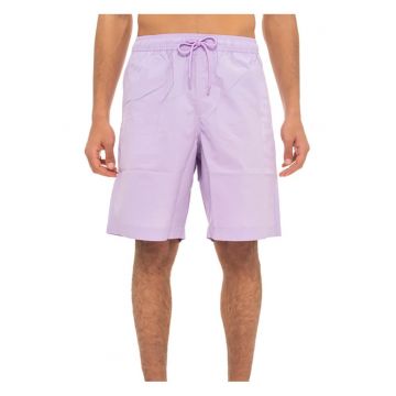 Costum de baie lung  talie elastica - buzunare laterale - violet - 100% poliester