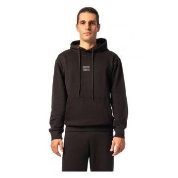 Hanorac barbat  croiala regulata - gluga bumbac 60 - Negru