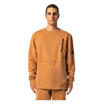 Hanorac barbat  croiala standard - buzunar cu fermoar - galben - bumbac si poliester -