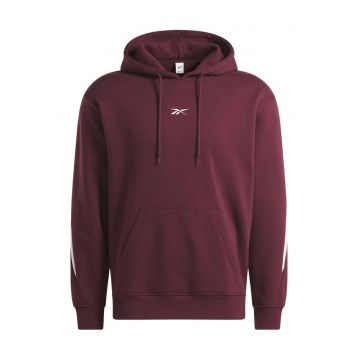 Hanorac barbati  colectia [REE]CYCLED - rosu - bumbac si fleece - croiala supradimensionata