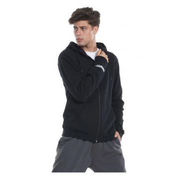 Hanorac barbati  gluga integrata - buzunare frontale - negru - bumbac -