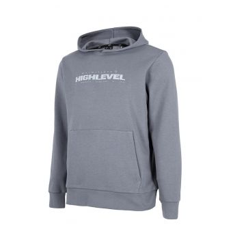 Hanorac barbati  gri - bumbac - croiala regulata - gluga integrata -