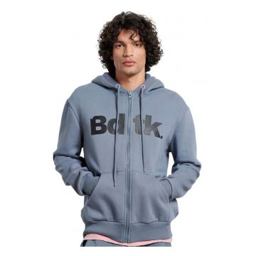 Hanorac barbati  gri - bumbac - intaritura fleece - buzunare laterale
