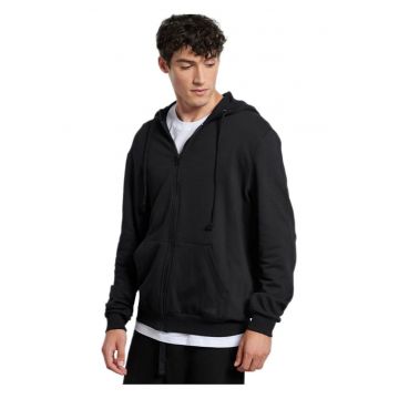 Hanorac  barbati - negru - 100% bumbac - cu snururi si buzunare laterale -