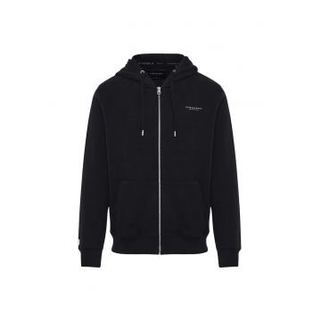 Hanorac sport barbati  gluga - buzunare frontale - bumbac/poliester - negru -