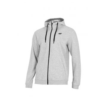 Hanorac sport barbati  gri - bumbac - croiala regulata - gluga integrata