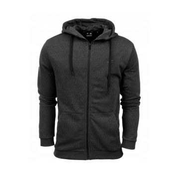 Hanorac sport cu fermoar -  Bumbac/Poliester - Gri -