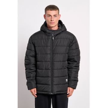 Jacheta Puffer barbati  neagra - izolatie sintetica - gluga - poliester -