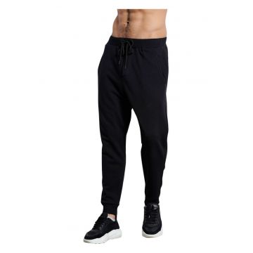 Pantaloni barbati  jogger - elastic talie si baza - negru - bumbac si poliester -