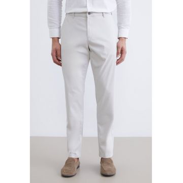Pantaloni chino cu talie medie - Bej deschis