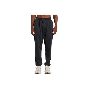 Pantaloni de trening barbatesti  jogger - talie elastica - fleece interior - gri - bumbac-poliester