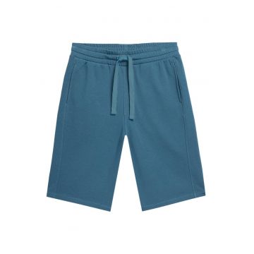 Pantaloni scurti  barbati - bleumarin - elastic cu snur - 2 buzunare - material bumbac/ poliester -
