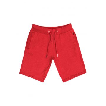Pantaloni scurti barbati Superdry - bumbac organic - rosu - cu logo vintage -