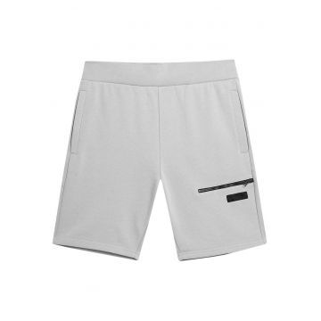 Pantaloni scurti barbati  talie elastica - 100% bumbac - doua buzunare laterale - culoare gri