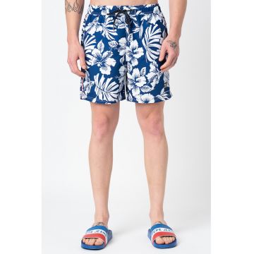 Pantaloni scurti de baie Campus Hawaiian - Alb/Albastru