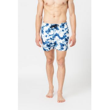 Pantaloni scurti de baie cu cordon in talie Studios - Alb/Albastru royal