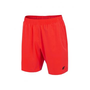 Pantaloni sport barbati  H4L22-SKMF010 - talie elastica - uscare rapida - poliester/elastan - rosu