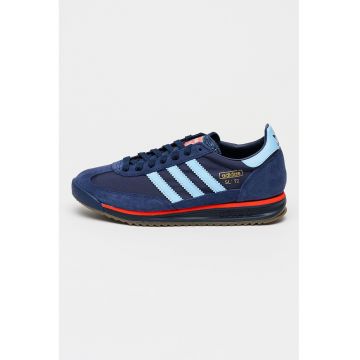 Pantofi sport SL 72 RS de piele intoarsa cu insertii din material textil - Rosu/Albastru pastel/Bleumarin