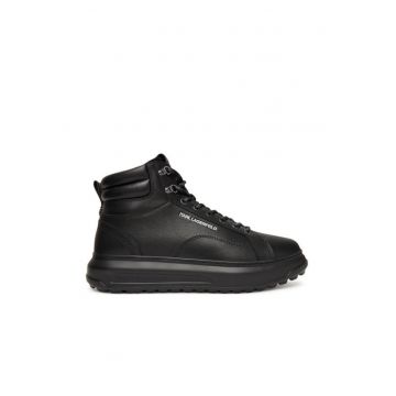 Tenisi barbati -  piele naturala - negru - cu platforma -