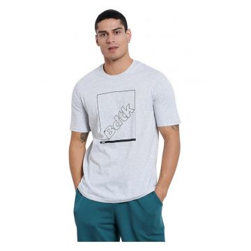 Tricou barbat Bdtk - maneca scurta - decolteu rotund - alb - bumbac -