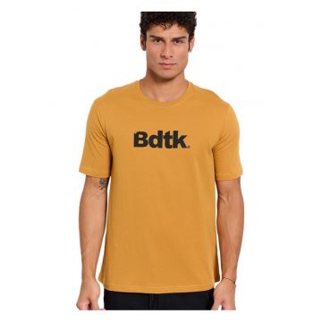 Tricou barbati  croiala regulata - guler rotund - mustar - bumbac -