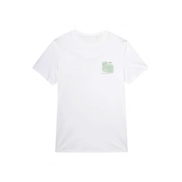 Tricou barbati  maneca scurta - croiala regulata - imprimeu - alb - bumbac