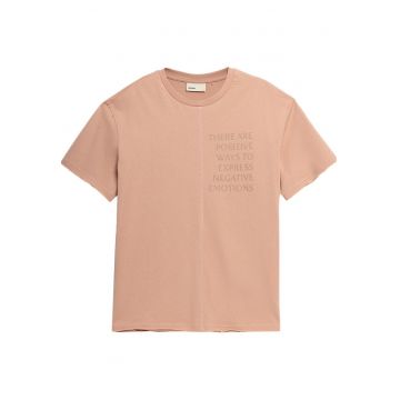 Tricou barbati  maneca scurta - decolteu rotund - bumbac - Bej