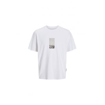 Tricou JACK &JONES Pacer Photo Branding 40365 - Alb