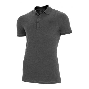 Tricou polo barbati  gri - bumbac - croiala regulata - guler polo cu nasturi