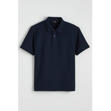 Tricou polo cu model uni - Bleumarin